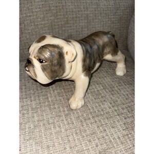 Vintage Porcelain Standing English Bulldog 6" Tall Japan